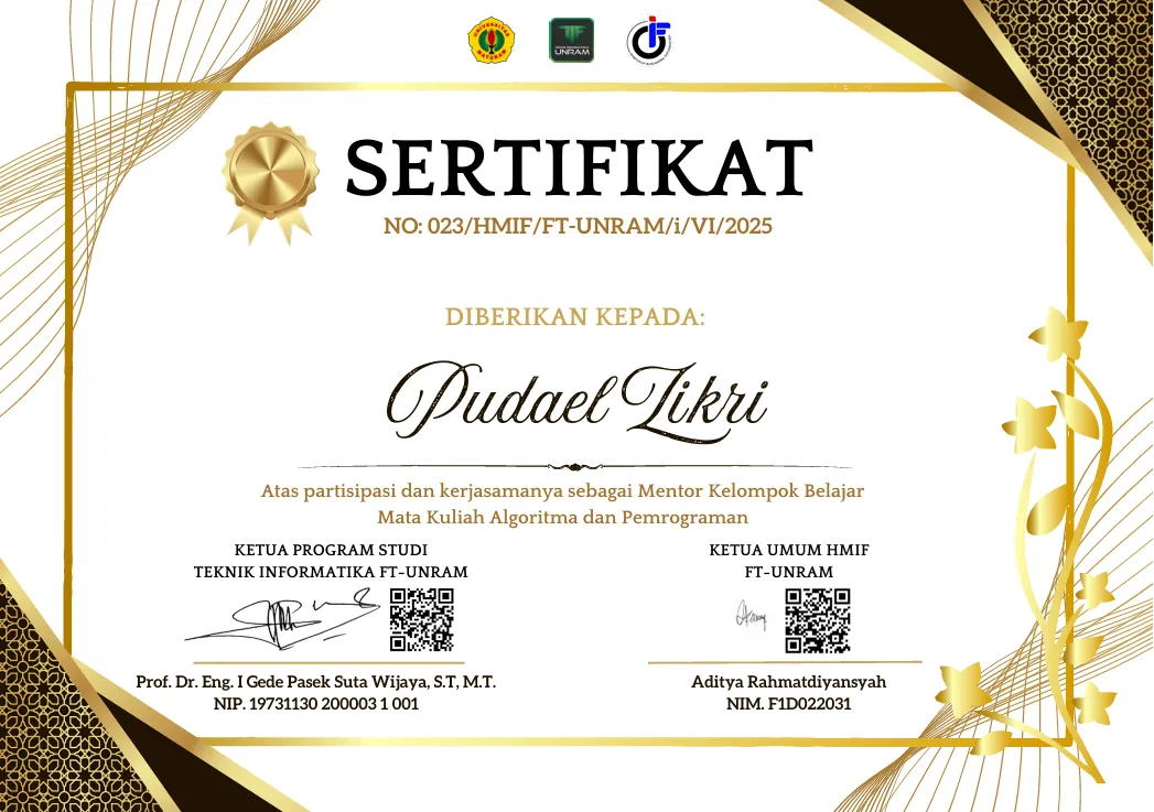 Algorithm & Programming, Technical Mentor